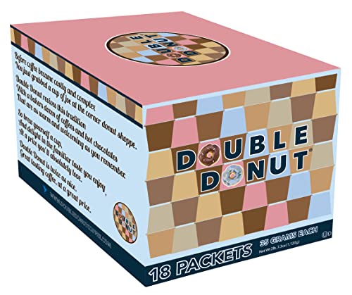 DOUBLE DONUT PUMPKIN SPICE HOT CHOCOLATE MIX PACKETS, FLAVORED PUMPKIN SPICE HOT COCOA MIX, 18 COUNT