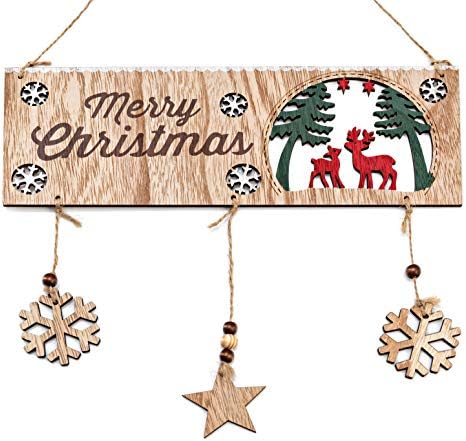 Zilo Novelties Farmhouse Christmas Decor Christmas Sign Wooden (B)