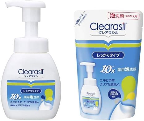 Amazon 本体 詰め替えセット クレアラシル ニキビ対策 薬用泡洗顔フォーム 10x しっかりタイプ 無着色 さわやかなフレッシュフルーティの香り 本体 0ml 詰め替え180ml 医薬部外品 クレアラシル 洗顔フォーム 通販