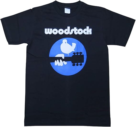 Amazon ウッドストック Woodstock 黒 メンズ レディース ロックｔシャツ バンドｔシャツ Tシャツ カットソー 通販