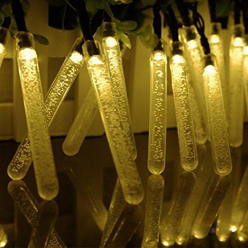 LED SopoTek 16ft/4.8M 20leds Ice Piton Shape Fairy Lights Solar Powered Thanksgiving Christmas Xmas Party Festival Lights Decorations Waterproof LED String Eco-Friendly Enegy Saving Light Kit For Outdoor Garden Home（20LED Warm white）