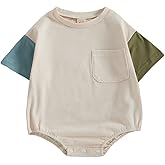 Twopumpkin Baby Bubble Romper Boy Girl Oversized Farm Onesie Retro Rompers Short Sleeve Shirts Summer Clothes Cute Outfits