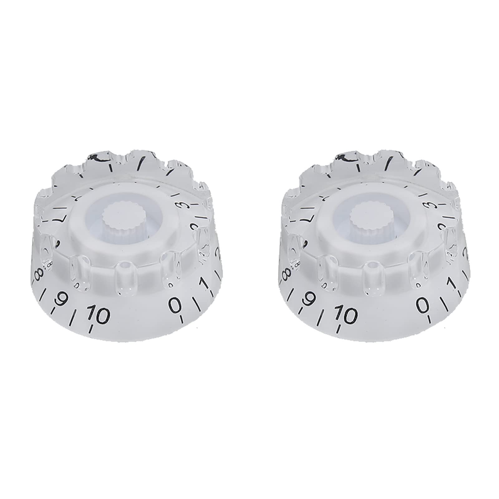 PATIKIL Notched Speed Knobs Speed Volume Tone Control Knobs 6mm/0.24" White for LP Style Electric Guitar Bass Musical Instrument Part Replacement Pack of 2