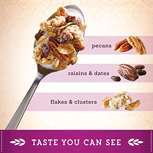GREAT GRAINS RAISINS DATES AND PECANS BREAKFAST CEREAL, RAISIN CEREAL WITH SWEET DATES AND GRANOLA CLUSTERS, NON-GMO PROJECT VERIFIED, 16 OZ BOX