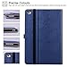 for iPad Mini 4 Case, Leather Folio Stand Protective Case Smart Cover with Multi-Angle Viewing, Paperwork Card Pocket, Functional Elastic Strap for iPad Mini 4 - Navy Blue