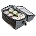 G4Free Insulated Lunch Box Lunch Bag Double Deck Lunch Cooler Tote Bag for Men Women,Soft Cooler Bag with Leakproof Hard Liners,Shoulder Strap(Black)
