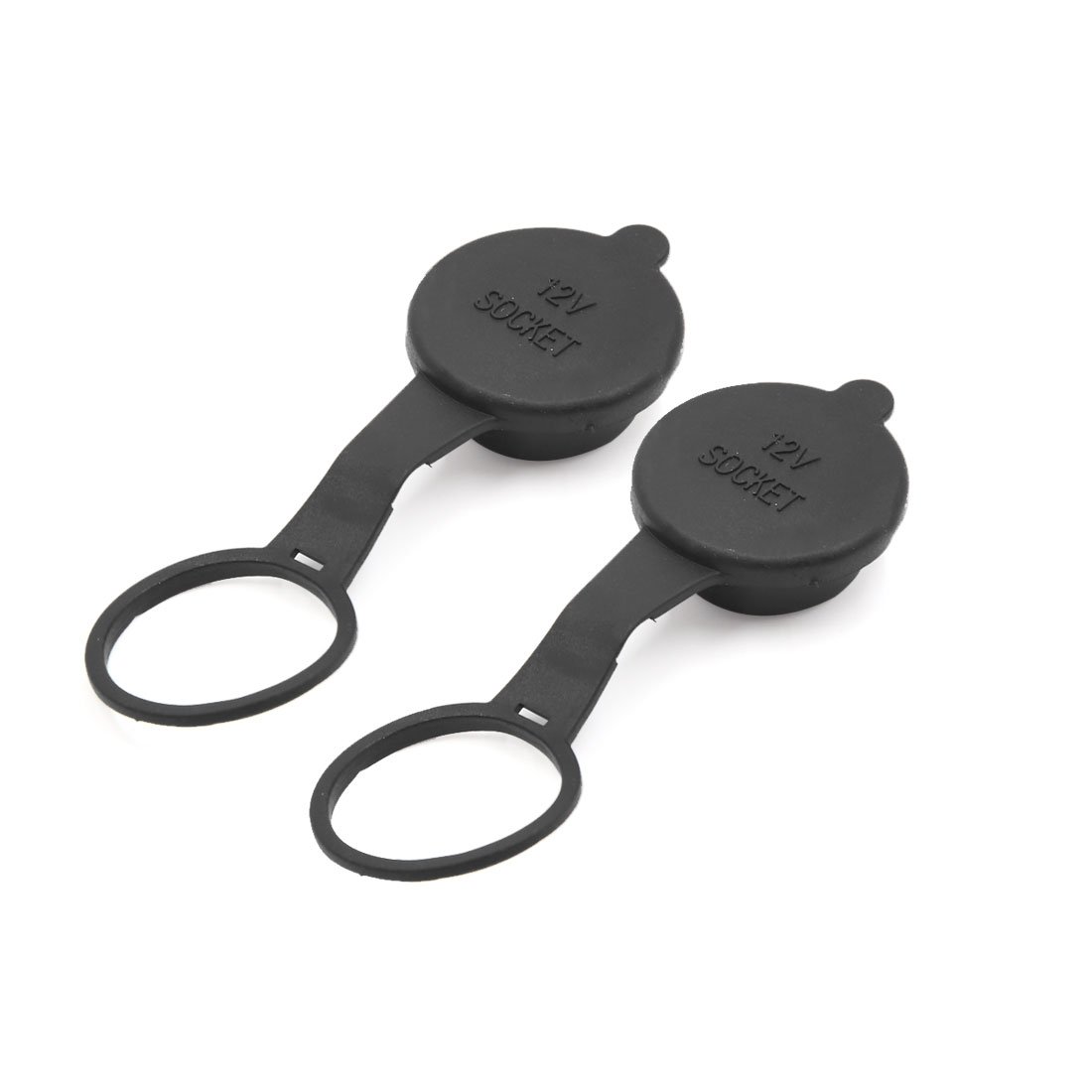 sourcingmap 2pcs Black Car Cigarette Lighter Socket Cover Cap 12V Outlet Lid