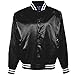 Augusta Sportswear Men's Satin Baseball Jacket/Striped Trim L Black/White