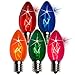 EST. LEE DISPLAY L D 1902 Multi-Color Christmas Light Bulbs Twinkle Outdoor Incandescent Candelabra Transparent Clear Red Blue Green Yellow & Orange E17 C9 Box of 25