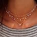 Jovono Fashion Choker Star Multi - Layer Necklace for Birthday Friendship Jewelry Mothers Day Gift (Gold)