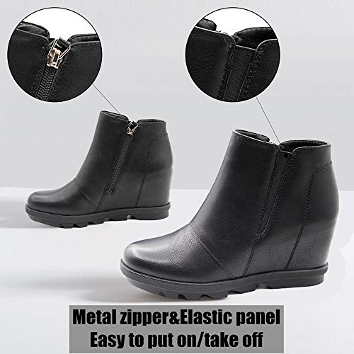 Athlefit Wedge Booties for Women with Heel Womens Booties Ankle Boots