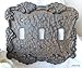 Rustic Brown Cast Iron Triple Switch Cover Plate
