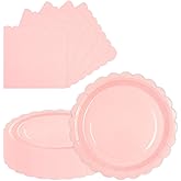 LDFDRT 40 pcs Pink Party Paper Plates and Napkins Disposable 9 inch 20 pcs Dessert Plates & 20 pcs Napkins Tableware for Fruit Cake Party Decorations
