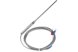 EUJGOOV K type Thermocouple M8 Thread Type K Thermocouple 150mm Probe Temperature Controller Stainless Steel Sensor Wire 0-400℃(2M)