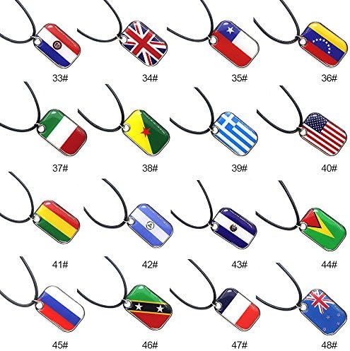 BEARCOLO 48 Countries National Flag Soccer Necklace 2018 Football Game Stainless Steel Jewelry Chain Pendant Women Men Couple Gift 1pcs