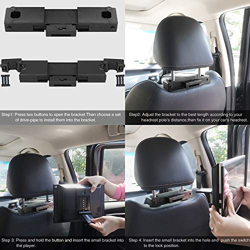 WKLTD Portable Car DVD Player for Kids,10.1 Inch Car Headrest DVD Player,DVD Player for Headrest Support 1080P Video,HDMI Input,Sync Screen,AV Out&in,Region Free,USB/TF Support, Last Memory - Thumbnail 5