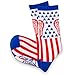 Chalk talk sports Athletic Half Cushioned Crew Socks, Mid Calf, American Lax Socks, Red/White/Blue one size