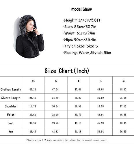 Obosoyo Women's Hooded Thickened Long Down Jacket Maxi Down Parka Puffer Coat Black M
