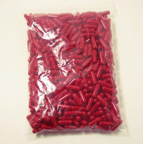 500 empty gelatine capsules red , size 4