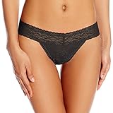 Calvin Klein Women's Underwear Bare Lace Thong Panty, Black, Small