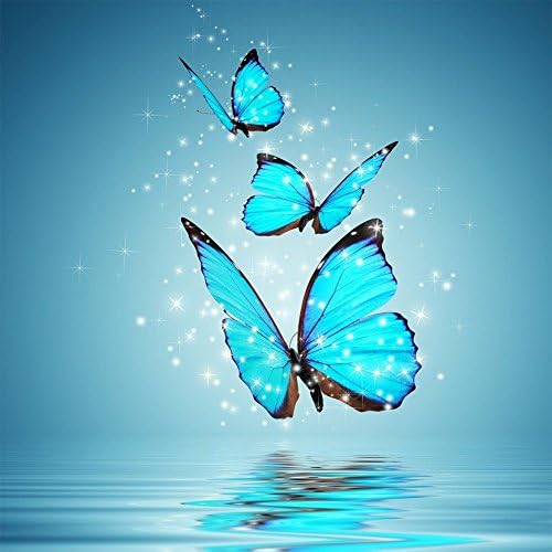 Mobicus 5D DIY Diamond Painting,by Number Kits Crafts & Sewing Cross Stitch，Wall Stickers for Living Room Decoration,Butterfly(35X35CM/14X14inch)