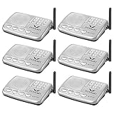 Wireless Intercom System Hosmart 1/2 Mile Long Range 7-Channel Security Wireless Intercom System for Home or Office (2018 New Version) [6 Stations Silver]
