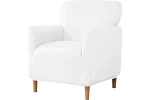 Elehealthy Stretch Chair Covers Banquet Armchair Slipcovers Luxury Velvet Armchair Sofa Covers Chair Slipcover Anti-Slip Furniture Protector for Living Room Friendly for Kids Pets (White)