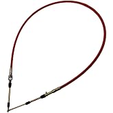 80833 Automatic Transmission Shifter Cable Eyelet End, Replacement for B&amp;M Automotive Heavy Duty Performance Shifter Cable, 5ft Long Af72-1002 BMM-80833 0.375" Outer Diameter Red
