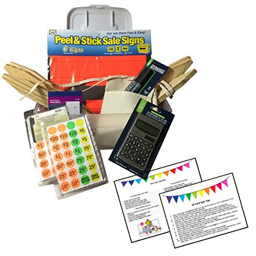 Buy Garage Yard Sale Kit; Signs, Price Stickers, Wood Stakes, Apron