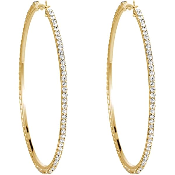 100mm HOOP EARRINGS BIG CIRCLE HOOP EARRINGS GOLD OR SILVER TONE