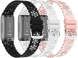 3-Pack Slim Silicone Bands Compatible with Fitbit