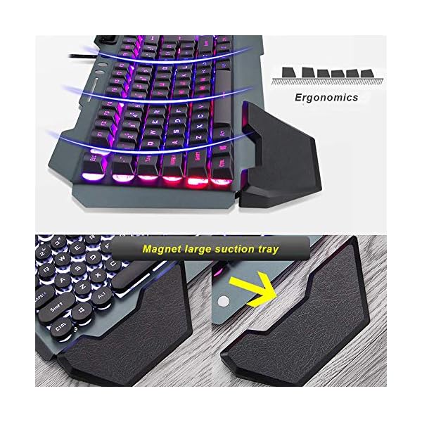 LexonElec-Gaming-Keyboard-and-Mouse-Sets-K618-Wired-RGB-LED-Backlit-104-Keys-Hand-rest-Usb-Gamer-Keyboard-Metal-2400DPI-Optical-6-Buttons-PC-Game-Mouse-Mousepad-For-Laptop-Computer Wired Gaming Keyboard and Mouse Sets RGB LED Backlit Metal Plate 104 Keys Hand rest Usb Gamer Light Up Keyboard 2400DPI…