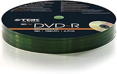 TDK DVD-R 16x Speed 4.7GB 120 Min Blank Media Discs 10 Pack (4 Packs / 40 DVDs)