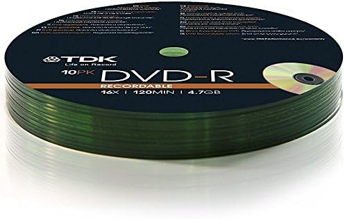 TDK DVD-R 16x Speed 4.7GB 120 Min Blank Media Discs 10 Pack (4 Packs / 40 DVDs)