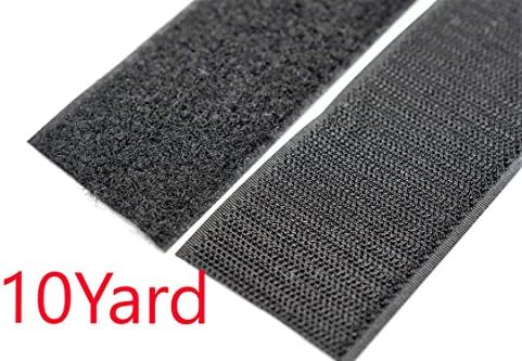Pertid Strap 1" Black Nylon Onewrap Strap Hook and Loop 10 yards Sticky Back Tape Fabric Fastener 30 feet