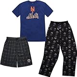 MLB New York Mets Youth T-shirt Boxer & Pant 3 Piece Sleep Set
