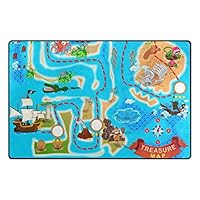 ColourLife Lightweight Non Slip Carpet Mats Area Soft Rugs Floor Mat Rug Decoration for Kids Room Living Room 60 x 39 inches Pirate Treasure Map