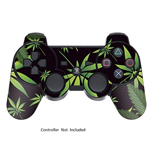 Skin Stickers for Playstation 3 Controller - Vinyl High Gloss Sticker for DualShock 3 Wireless Game PS3 Controllers - Protectors Controller Decal - Weeds Black [ Controller Not Included ]