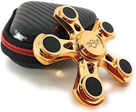 Premium Quality Fidget Spinner Reduce Stress, Putoff Boredom, Relive Anxiety, Help ADHD, Focus Toy For Adults and Kids, Bearings With Low Friction Technology, Long Spin Time by Cre8iveLogix (Golden)