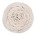 Macrame Cord 4mm x 328Yards | 100% Natural Macrame Rope | 3 Strand Twisted Cotton Cord for Wall Hanging, Plant Hangers, Crafts, Knitting, Decorative Projects | Soft Undyed Cotton Rope
