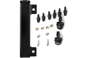 Suuonee 6 PortVacuum Block Intake, Aluminum Vacuum Manifold Kits Intake Manifold Fuel Gas Wastegate Turbo Boost 1/8NPT for Ra
