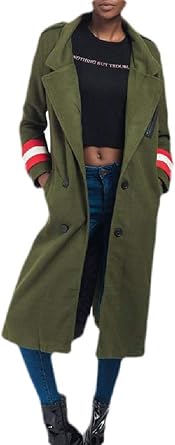 H&E Damen Wintermantel/Mantel aus Wolle mit zweireihiger