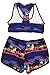 TOP HERE Women's 2 Piece Bandage Sporty Bathing Suit Scoop Neck Boyshorts Bikini Swimsuit(Purple,XL)