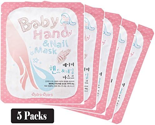 [Shara Shara] BABY HAND & NAIL MASK SHEET 1 pair X 5 packs, This Hand Care Mask Sheet Contains Herb Complex which Gives Moisturizing and Nourishing Your Dry Hand & Nail