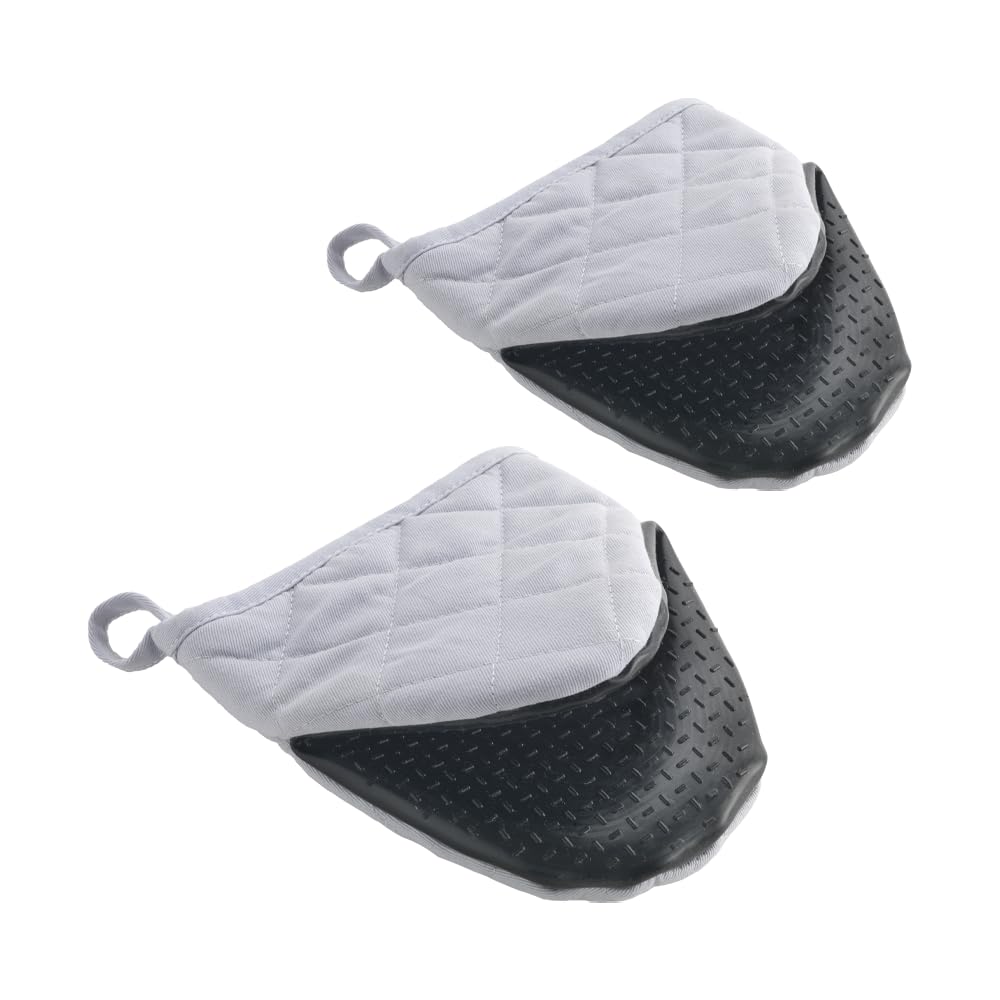 Metaltex Oven Gloves/Mitts with Anti-Slip Grip, Grey, Set of 2,14 CM