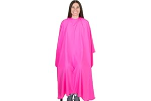 SALON SUPPLY CO Hair Cutting Cape for Adults - Large Lightweight Water Resistant Salon Cape - Snap Closure - 60in x 57.5in - Hot Pink