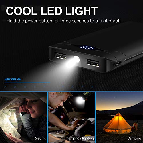 image for INIU 10000 mAh Portable Power Bank LED Display Ultra Compact 2 USB Por