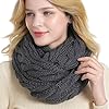 QUEENFUR Winter Women Thick Cable Knit Ribbed Infinity Circle Loop Scarf