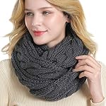 QUEENFUR Winter Women Thick Cable Knit Ribbed Infinity Circle Loop Scarf QUEENFUR Winter Women Thick Cable Knit Ribbed Infinity Circle Loop Scarf