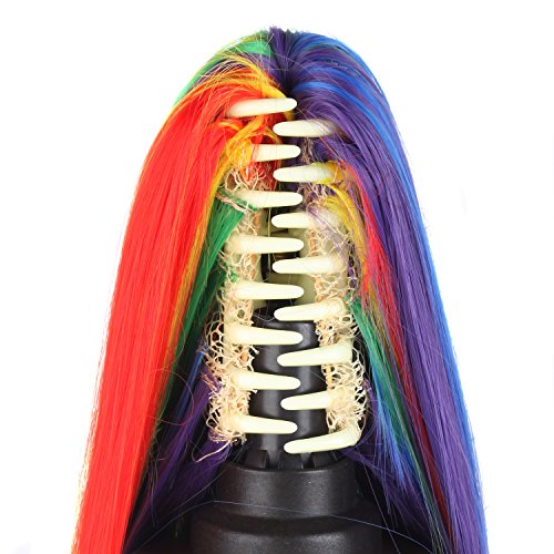 Mapofbeauty RAINBOW Colors Long Straight Clip On Ponytails/ Cosplay Wig